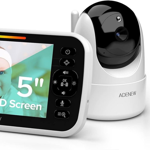 ADENEW 5" WIFI PAN & TILT VIDEO BABY MONITOR - NIGHT VISION, 2 WAY TALK - Picture 3 of 14